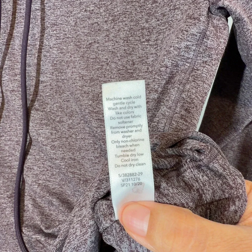 Athleta Womens Cowl Neck Hoodie XXS Purple Heathered Performance Thumbhole